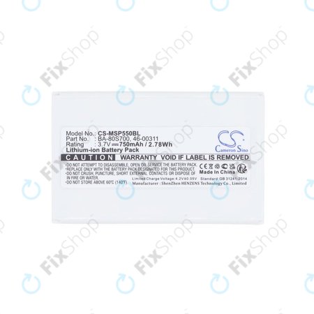 Akkumulátor Cipherlab 8300-L, Metrologic MK5502, 750mAh, Li-Ion, 3.7V, BA-80S700, HQ