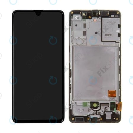 Samsung Galaxy A41 A415F - LCD Kijelző + Érintőüveg + Keret (Prism Crush Black) - GH82-22860A, GH82-23019A Genuine Service Pack