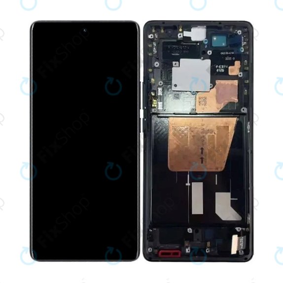 Vivo X80 Pro 5G V2185A V2145 - LCD Kijelző + Érintőüveg + Keret (Cosmic Black) TFT