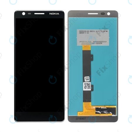Nokia 3.1 - LCD Kijelző + Érintőüveg (Black) TFT