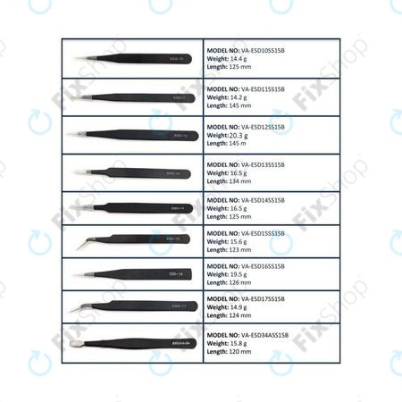 ESD Antisztatikus Csipesz Készlet 9in1