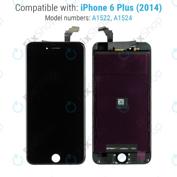 Apple iPhone 6 Plus - LCD Kijelző + Érintőüveg + Keret (Black) TFT