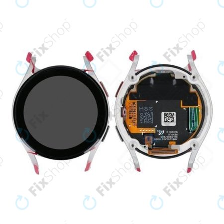 Samsung Galaxy Watch 5 40mm R900 - LCD Kijelző + Érintőüveg + Keret (Silver) - GH82-30040C Genuine Service Pack