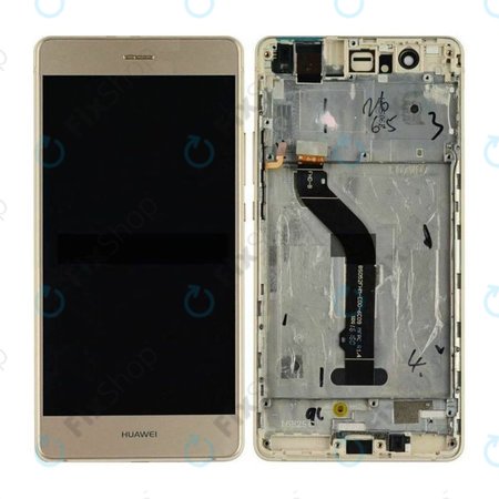 Huawei P9 lite - LCD Kijelző + Érintőüveg + Keret (Gold) TFT