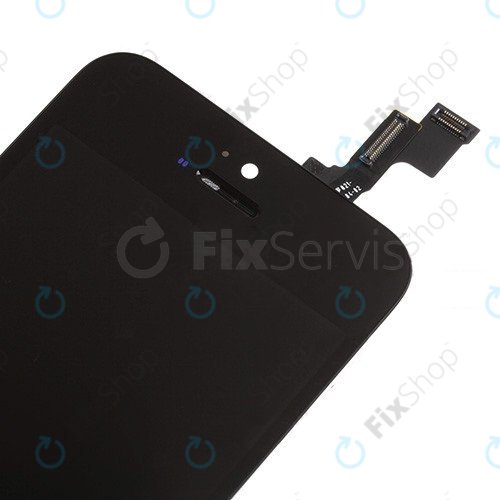 Kijelző iPhone 5S, SE, Black, Érintőüveg kerettel