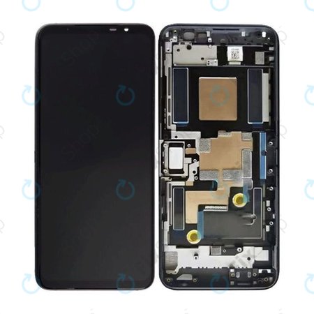 Asus ROG Phone 6D AI2203 - LCD Kijelző + Érintőüveg + Keret (Space Gray) OLED