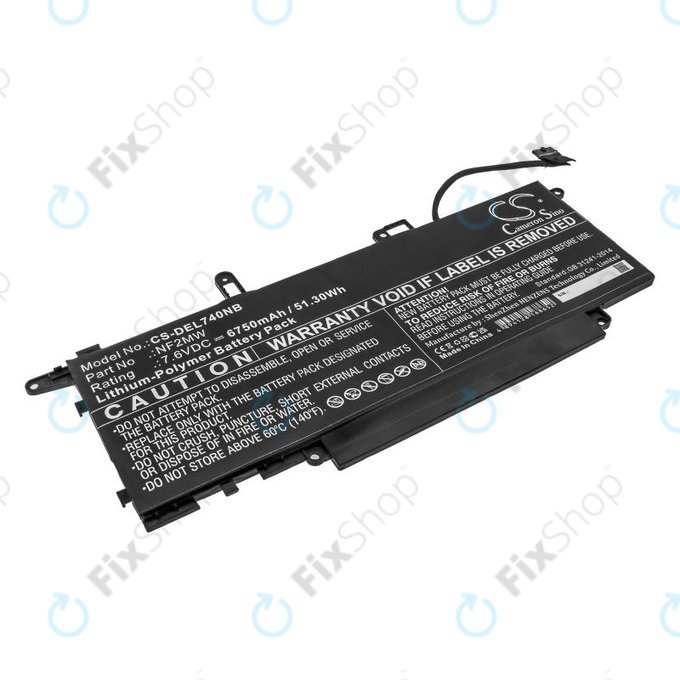 Akkumulátor Dell Latitude 7310 2-in-1, 7400 2-in-1, 6750mAh, Li-Pol, 7.6V, NF2MW, HQ