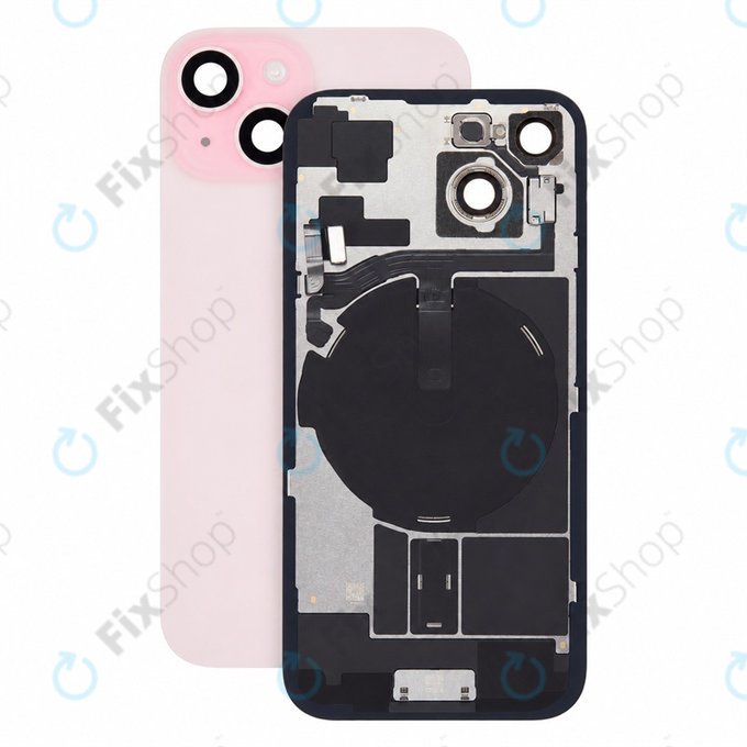 Hátsó ház üveg iPhone 15 készülékhez, Pink, Pulled A