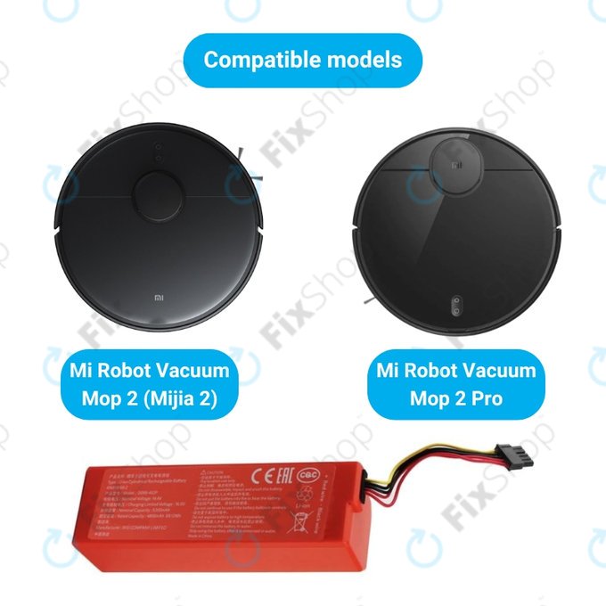 Akkumulátor Xiaomi Mi Robot Vacuum Mop 2 (Mijia 2C), 2 Pro, P1904-4S2P-MM, Li-Ion, 14.4V 6500mAh