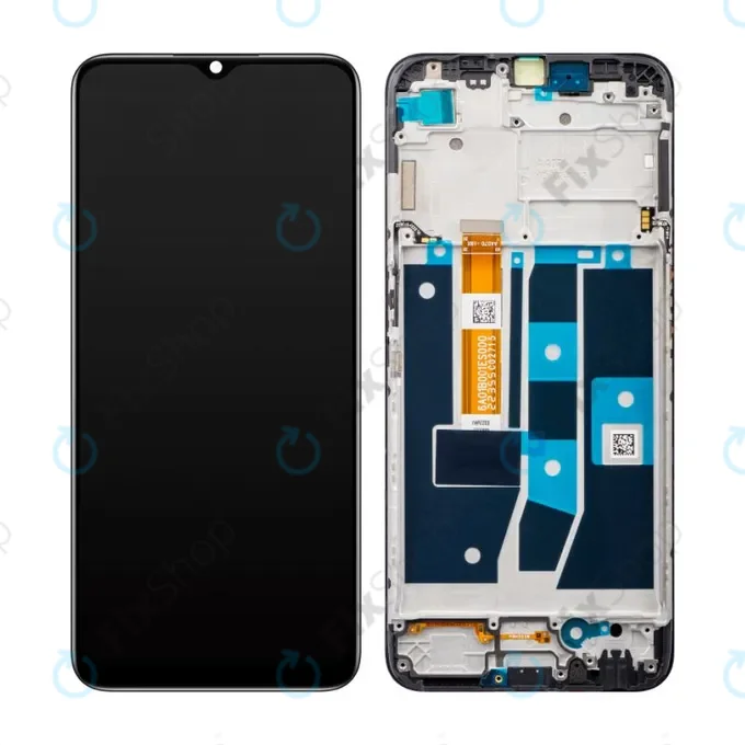 Oppo A54s CPH2273 - LCD Kijelző + Érintőüveg + Keret (Black) - 4908020 Genuine Service Pack