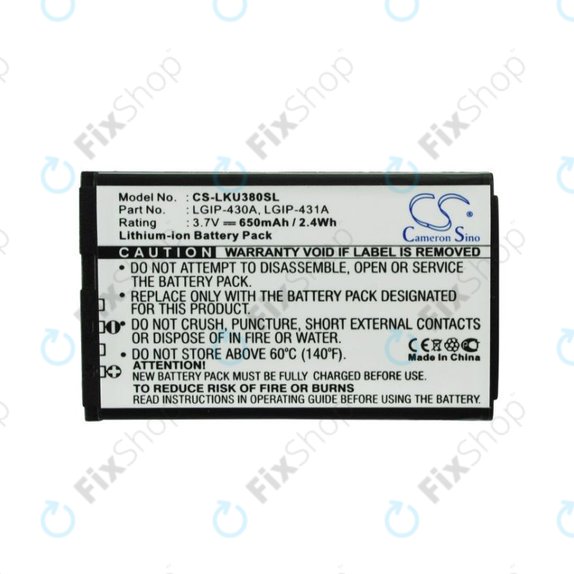 Akkumulátor LG 230 Nite, 650mAh, Li-Ion, 3.7V, LGIP-430A, HQ
