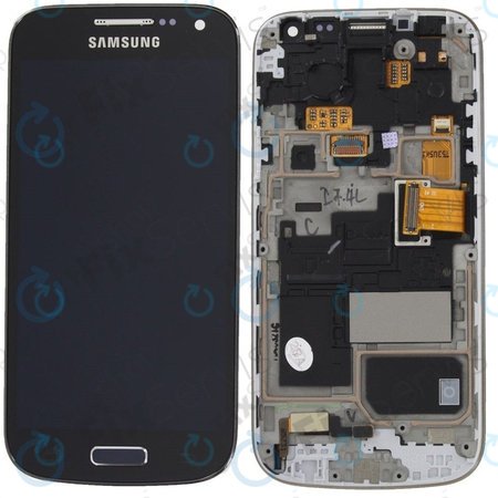 Samsung Galaxy S4 Mini Value I915i - LCD Kijelző + Érintőüveg + Keret (Black Mist) - GH97-16992C Genuine Service Pack