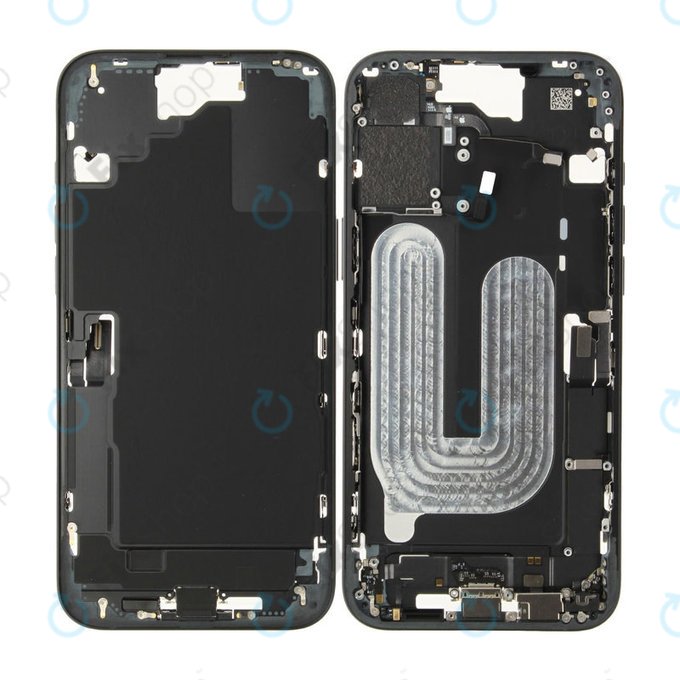 Középső keret akkumulátorral | iPhone 16 Plus | Black | ZD076-00684 | Genuine Apple