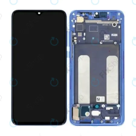 Xiaomi Mi 9 Lite - LCD Kijelző + Érintőüveg + Keret (Aurora Blue) - 561010033033, 5600040F3B00 Genuine Service Pack