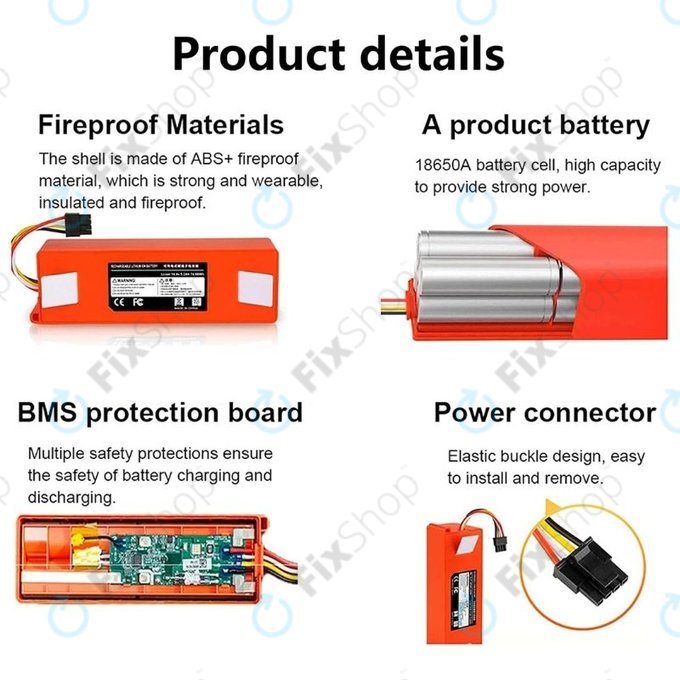Xiaomi Roborock-series, Mi Robot Vacuum Mop 1S, Xiaowa-series - Akkumulátor BRR-2P4S-5200 Li-Ion 5200mAh