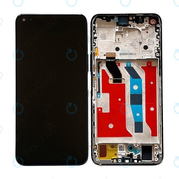 Honor 50 Lite - LCD Kijelző + Érintőüveg + Keret (Midnight Black) TFT