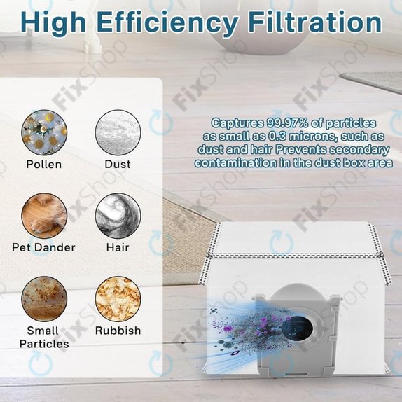 Porzsák, 4 db Ecovacs Deebot T30c, T50-series, T80-series, X8-series, X9 Pro-series