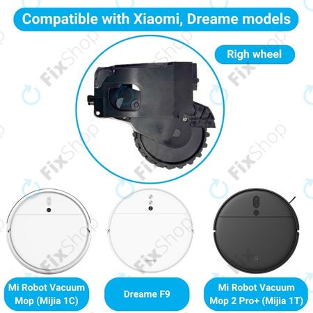 Xiaomi Dreame F9, Mi Robot Vacuum Mop (Mijia 1C), 2 Pro+ (Mijia 1T) - Kerék Motorral (Jobb) (Fekete)