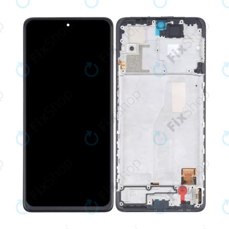 Xiaomi Redmi Note 10 Pro - LCD Kijelző + Érintőüveg + Keret (Black) OLED