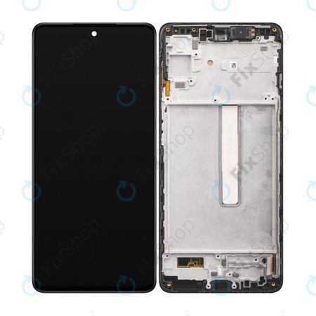 Samsung Galaxy M53 5G M536B - LCD Kijelző + Érintőüveg + Keret (Black) OLED