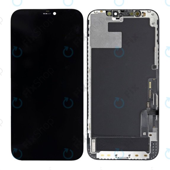 Kijelző Soft OLED iPhone 12, 12 Pro, Érintőüveg kerettel, FixPremium