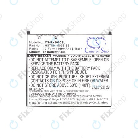 Akkumulátor HP Compaq iPAQ rx3000, rx3115, rx3700, hx2110, hx2790, 1400mAh, Li-Ion, 3.7V, HSTNH-M03B-SS, HQ