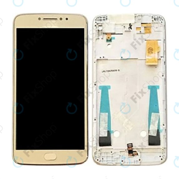 Motorola Moto E4 Plus XT1771 - LCD Kijelző + Érintőüveg + Keret (Gold) TFT