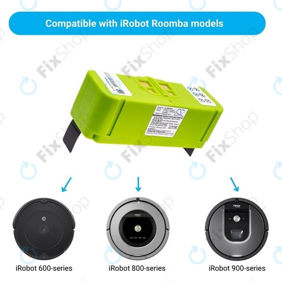 iRobot Roomba 600, 800, 900-series - Akkumulátor 4502233, 4374392, 2130LI Li-Ion 14.4V 4000mAh HQ