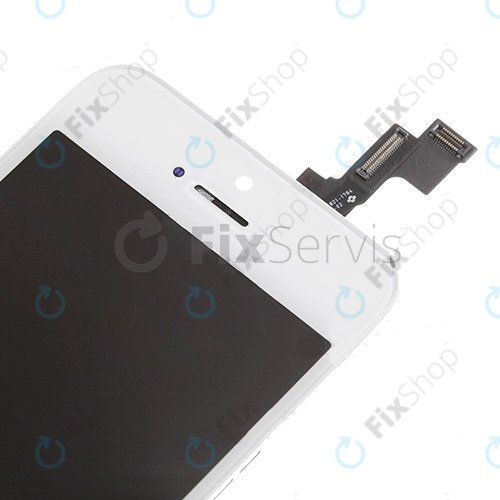 Kijelző iPhone 5S, SE, White, Érintőüveg kerettel