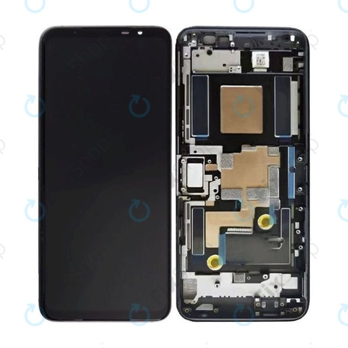 Asus ROG Phone 6D AI2203 - LCD Kijelző + Érintőüveg + Keret (Space Gray) OLED