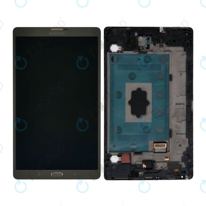 Samsung Galaxy Tab S 8.4 T705 - LCD Kijelző + Érintőüveg + Keret (Titanium Bronze) - GH97-16095B Genuine Service Pack