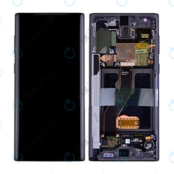 Samsung Galaxy Note 10 - LCD Kijelző + Érintőüveg + Keret (Black) OLED
