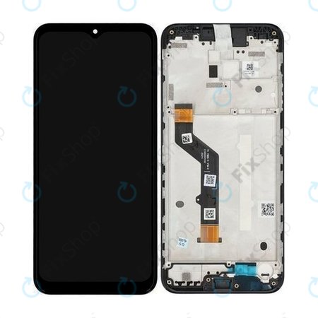 Motorola Moto G9 Play - LCD Kijelző + Érintőüveg + Keret (Black) - 5D68C17397 Genuine Service Pack