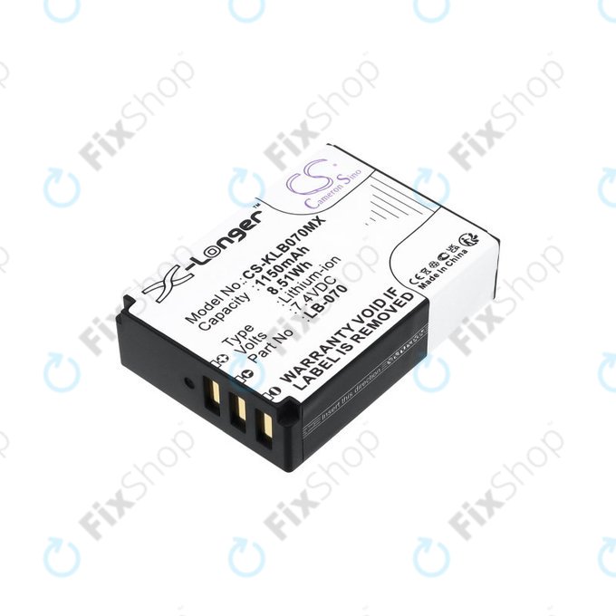 Akkumulátor Kodak PIXPRO S1, AZ651, AZ652, AZ901, 1150mAh, Li-Ion, 7.4V, LB-070, HQ