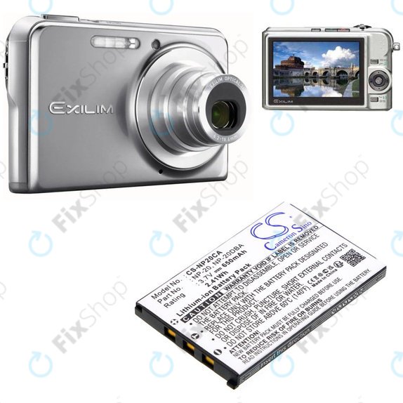 Akkumulátor Casio Exilim Card Ex-S880, 650mAh, Li-Ion, 3.7V, NP-20, HQ
