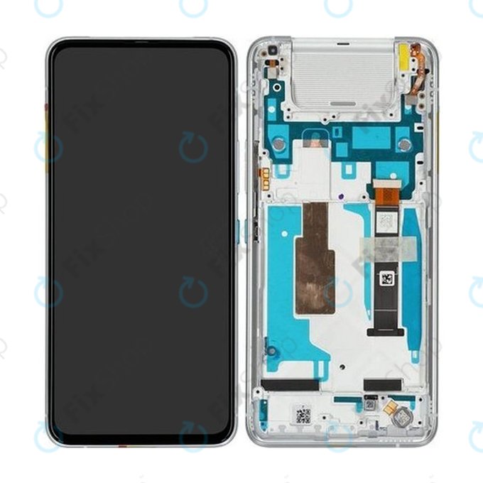 Asus Zenfone 8 Flip ZS672KS - LCD Kijelző + Érintőüveg + Keret (Glacier Silver) - 90AI0042-R20010 Genuine Service Pack