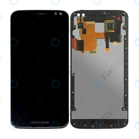 Motorola Moto X Style XT1572 - LCD Kijelző + Érintőüveg + Keret (Black) TFT