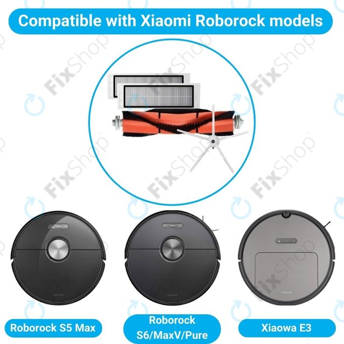 Xiaomi Roborock S5 Max, S6, S6 MaxV, S6 Pure, Xiaowa E3 - Kiegészítő Készlet (Fehér)