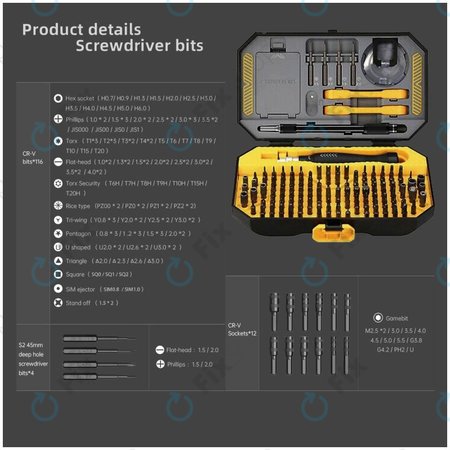 Jakemy JM-8183 - Precíz Szerszámkészlet Mobiltelefonokhoz, Tabletekhez és Számítógépekhez
