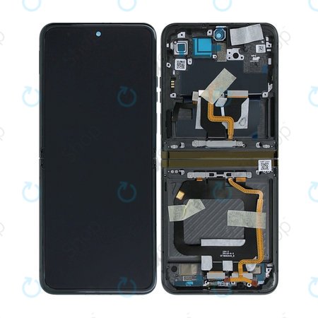 Motorola Razr 40 Ultra - LCD Kijelző + Érintőüveg + Keret (Infinite Black) - 5D68C22606 Genuine Service Pack