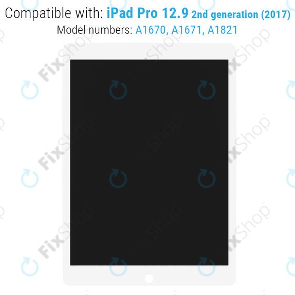 LCD Kijelző iPad Pro 12.9" (2nd Gen 2017), White, Érintőüveg és IC Board without Frame, Refurbished