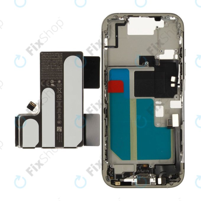 Középső keret akkumulátorral | iPhone 16 Pro | White Titanium | ZD076-00690 | Genuine Apple