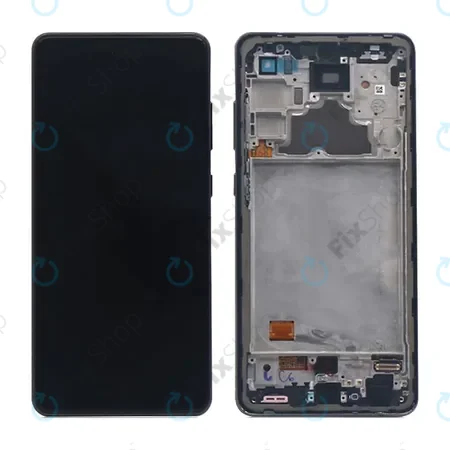 Samsung Galaxy A72 A725F, A726B - LCD Kijelző + Érintőüveg + Keret (Awesome Black) TFT