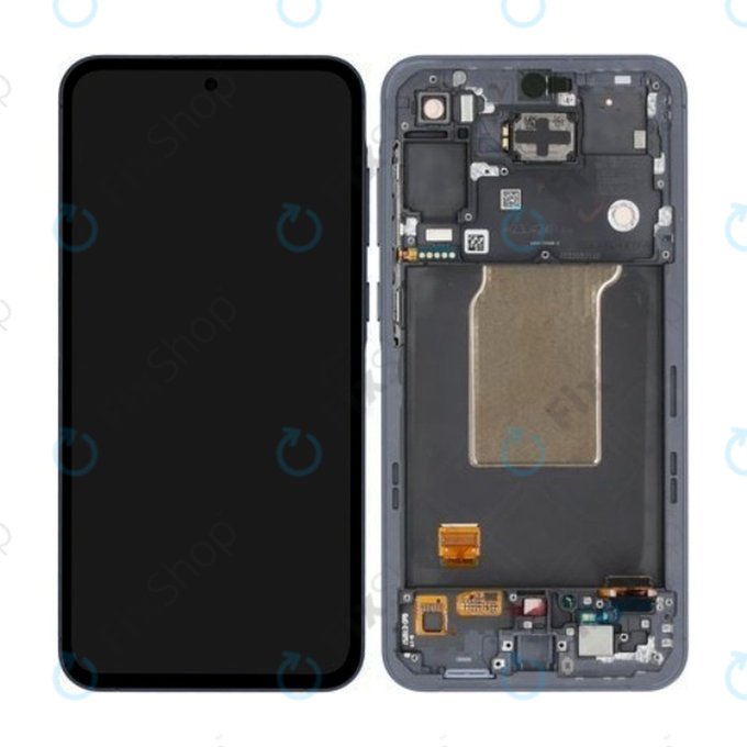 Samsung Galaxy A55 A556B - LCD Kijelző + Érintőüveg + Keret (Awesome Navy) - GH82-34305A Genuine Service Pack