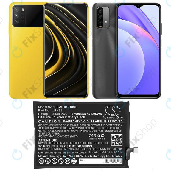 Xiaomi Redmi 9T - Akkumulátor BN62 5700mAh HQ