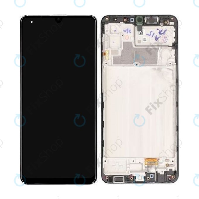 Samsung Galaxy M32 M325F - LCD Kijelző + Érintőüveg + Keret (Black) - GH82-25981A, GH82-26193A Genuine Service Pack