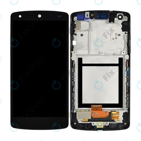 LG Nexus 5 D821 - LCD Kijelző + Érintőüveg + Keret (Black) - ACQ86661402 Genuine Service Pack