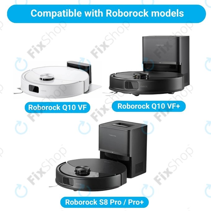 Pótalkatrész készlet Xiaomi Roborock Q10 VF, Q10 VF+, S8 Pro, S8 Pro Plus (1x Főkefe, 2x Szűrő, 2x Oldalkefe)