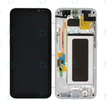 Samsung Galaxy S8 Plus G955F - LCD Kijelző + Érintőüveg + Keret (Arctic Silver) - GH97-20470B, GH97-20564B, GH97-20565B Genuine Service Pack