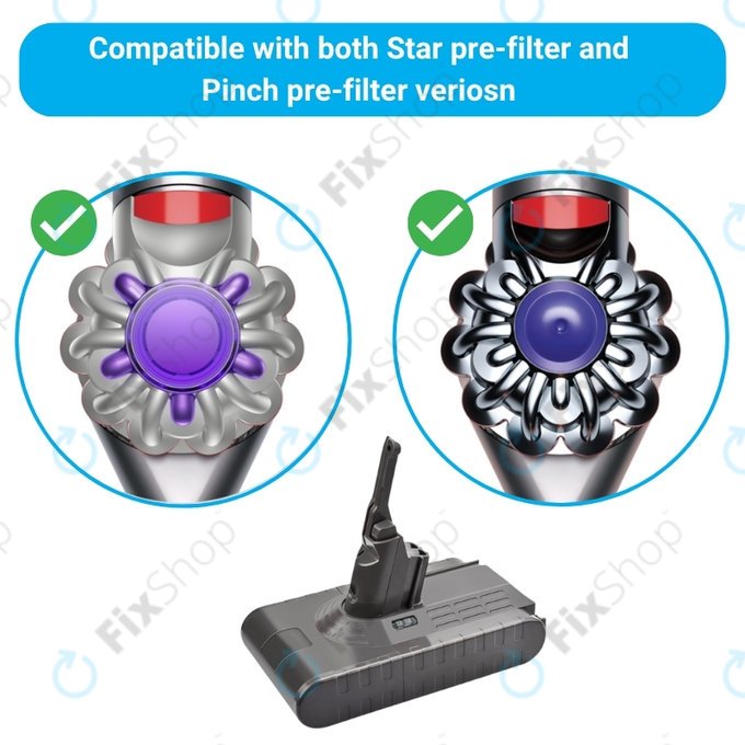 Dyson V8 - Akkumulátor 215681, PM8-US-HFB1497A Li-Ion 21.6V 4000mAh